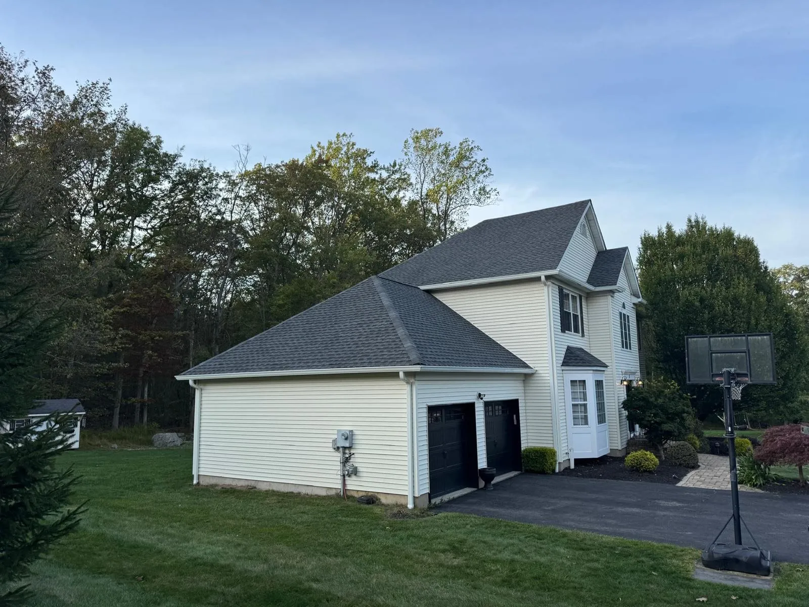 House with an asphalt shingle roof